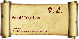 Vozáry Lea névjegykártya